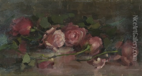 Pink Roses Oil Painting - Eva Theresa Bradshaw