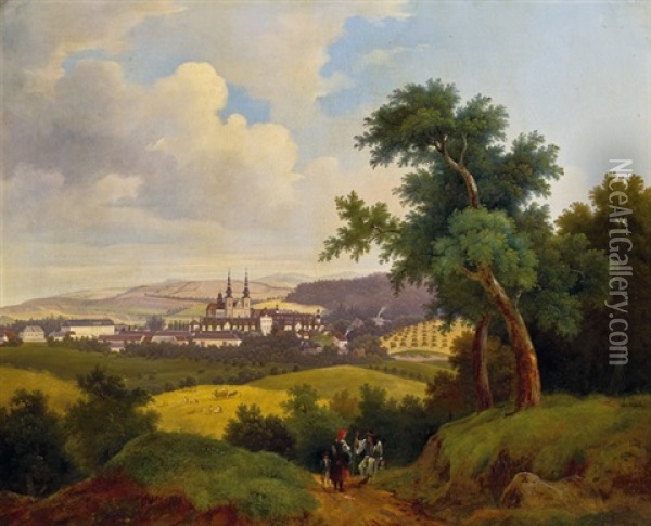 Zisterzienserkloster Und Basilika In Velehrad Oil Painting - Josef Jonas