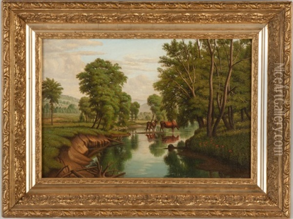 Onondaga Creek Above Syracuse, Ny Oil Painting - Levi Wells Prentice
