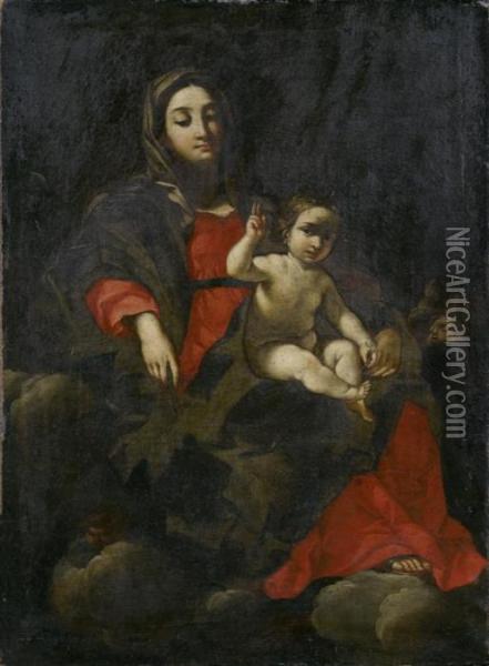 The Madonna And Child Oil Painting - Simone Cantarini Il Pesarese