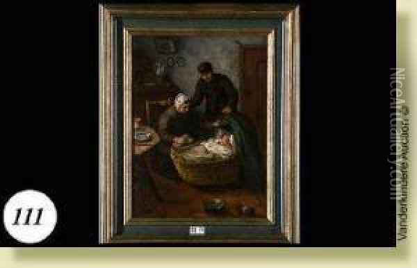 L'heureuse Famille Oil Painting - Adriaan Van Doorn