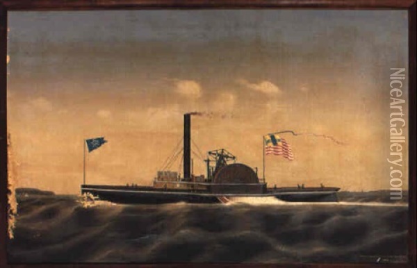 Tugboat 'leviathan' Oil Painting - James Bard