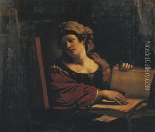 Sibilla Oil Painting -  Guercino