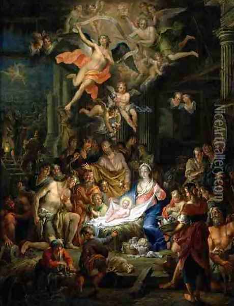 The Adoration of the Shepherds Oil Painting - Frans Christoph Janneck