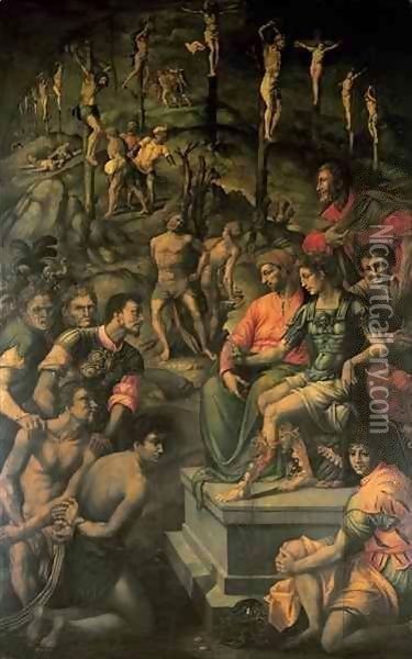 The Ten Thousand Martyrs Oil Painting - Francesco Ubertini Bacchiacca II