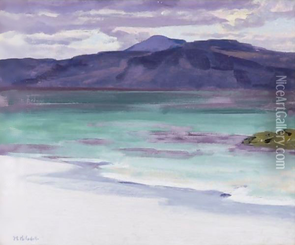 Iona, Looking Towards The Isle Of Mull And Ben More Oil Painting - Francis Campbell Boileau Cadell