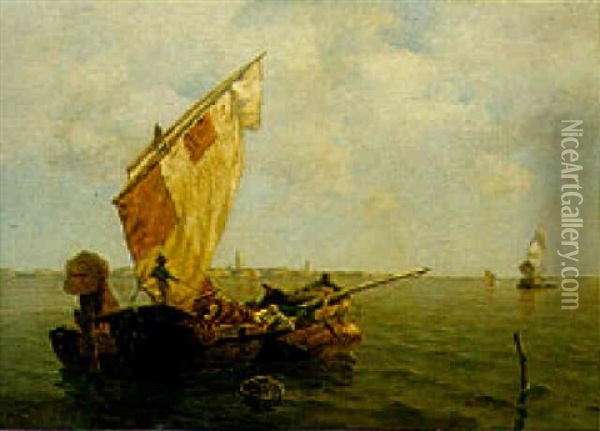 Lagunenfischer Vor Venedig Oil Painting - Ludwig Dill