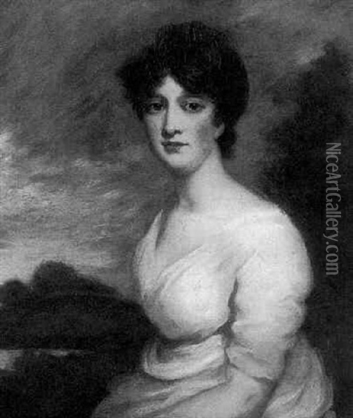 Portrait Of Miss Maxtone Graham Oil Painting - Sir John Hoppner