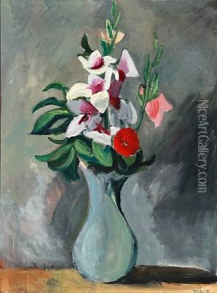 Still Life With Flowers Oil Painting - Ville Jais Nielsen