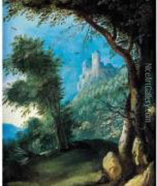 Paysage Au Chateau Oil Painting - Jasper van der Lamen