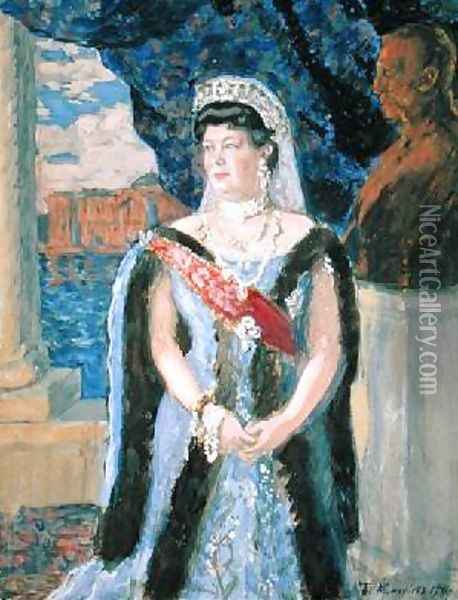 Portrait of the Grand Duchess Maria Pavlovna Oil Painting - Boris Kustodiev