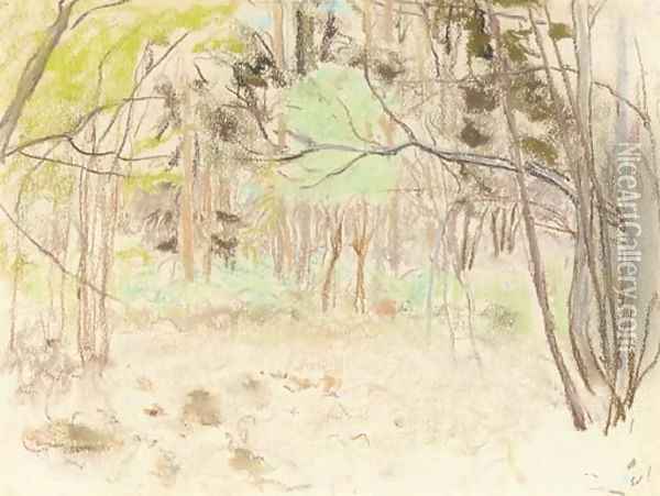 Sous-bois au printemps, au Chateau des Clayes Oil Painting - Jean-Edouard Vuillard