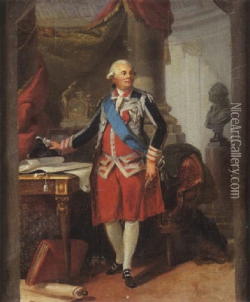 Portrait De Charles-henri, Comte D'estaing, Lieutenant General Des Armees Du Roi, Vice Amral(l?) Oil Painting - Jacques Fabien Gautier d'Agoty