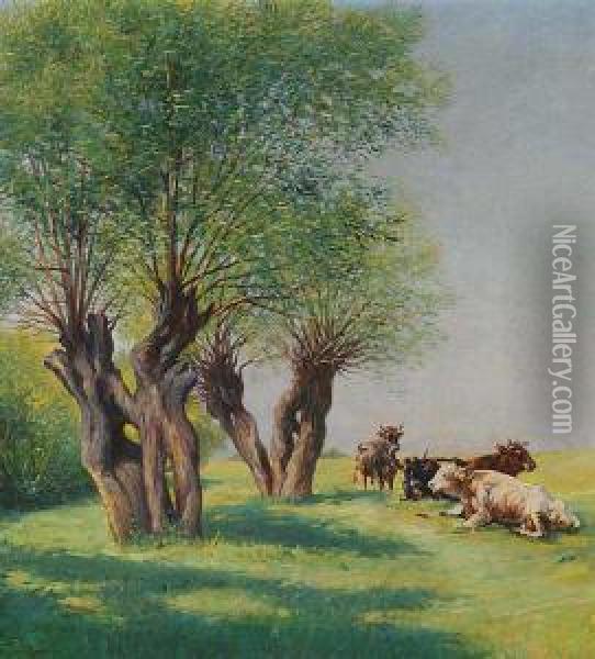In Pasture Oil Painting - Vaclav Jansa