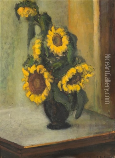 Sonnenblumen Oil Painting - Johann Wilhelm Von Tscharner
