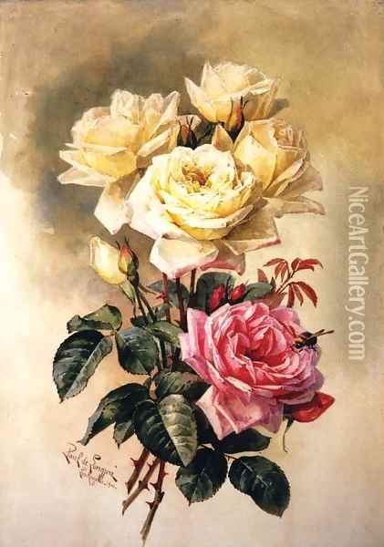 French Bridal Roses Oil Painting - Paul De Longpre