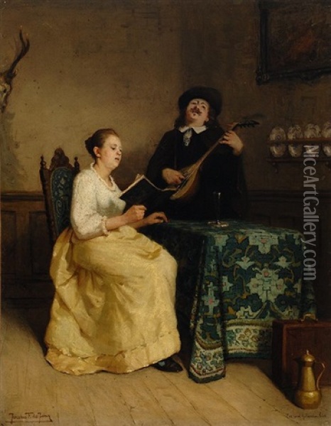 An Old Dutch Song Oil Painting - Jacobus Frederik Sterre De Jong