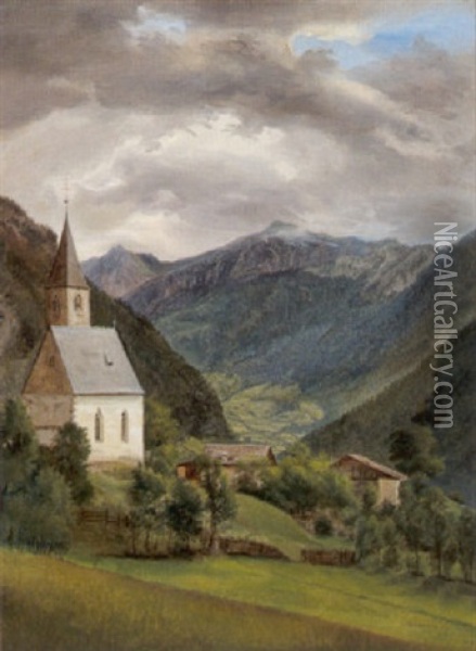 Motiv Aus Sterzing In Sudtirol Oil Painting - Karl Franz Gruber