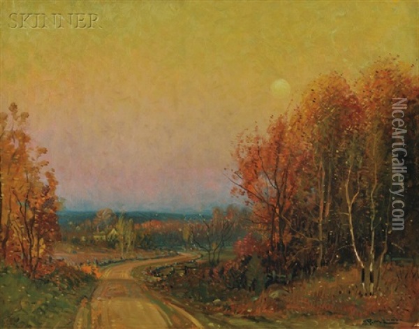 Autumn View At Dusk Oil Painting - Frederick Mortimer Lamb