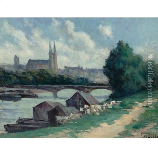 Angers, Les Bords De La Loire Oil Painting - Maximilien Luce