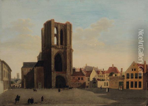 Vue De Gand Eglise St Michel Oil Painting - Jean-Baptiste Andre De Noter
