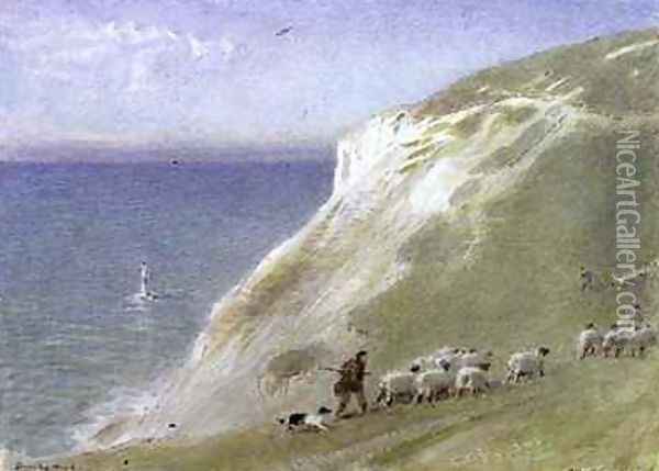 Beachy Head East Sussex Oil Painting - Albert Goodwin