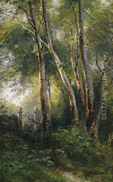 Parktor Am Birkenwald Oil Painting - Marie Oesterley