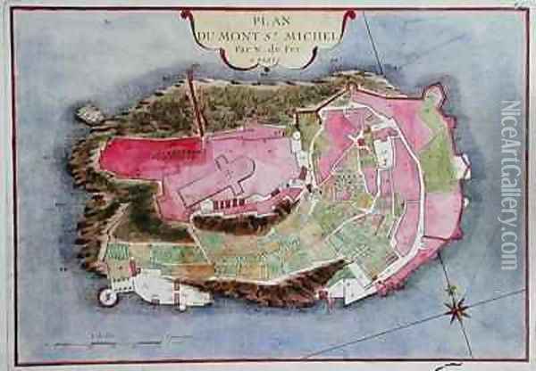 Plan of Mont Saint Michel Oil Painting - Nicolas de Fer