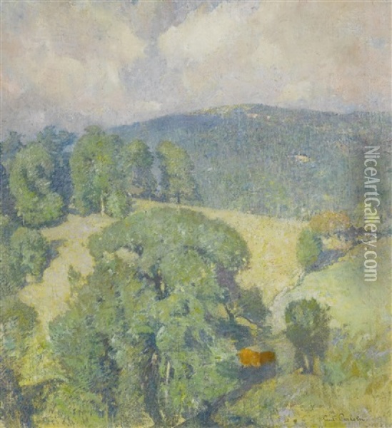 Connecticut Hillside Oil Painting - Emil Carlsen
