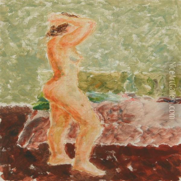 Study Of A Nude Oil Painting - Eigil Wendelboe Jensen