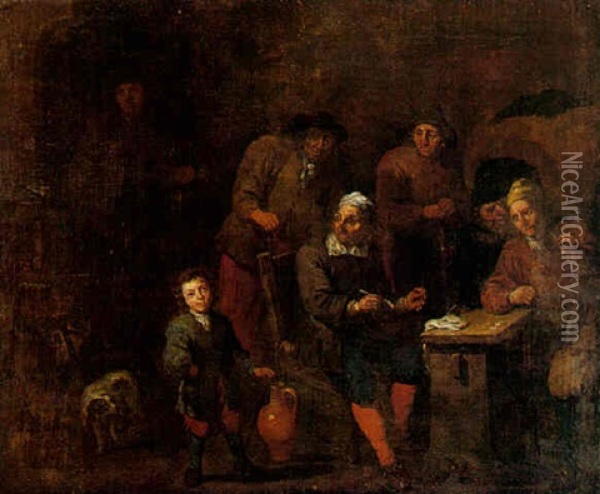 Interieur D'auberge Avec Fumeurs Oil Painting - Joseph Frans Nollekens