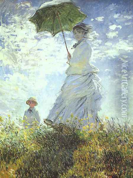Woman with a Parasol Oil Painting - Claude Oscar Monet