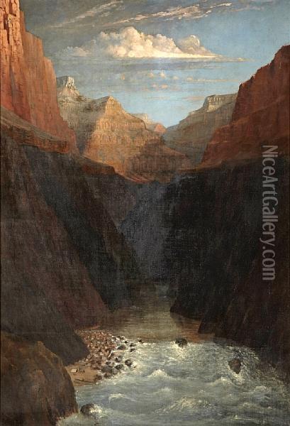 In The Grand Canyon Oil Painting - Frederick Samuel Dellenbaugh