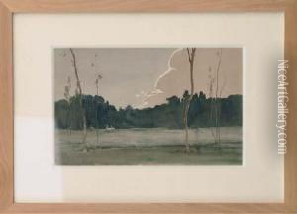 A Wooded Landscape Oil Painting - Henri Louis Foreau