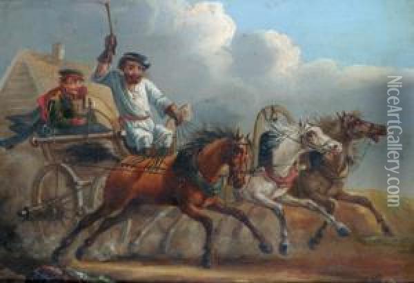 Wilde Fahrt Oil Painting - Alexander Ossipovitch Orlovsky