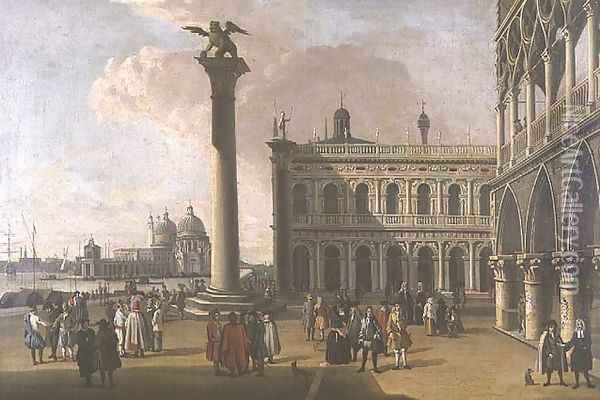 A view of the Piazzetta Looking West Oil Painting - Follower of Canaletto, Antonio