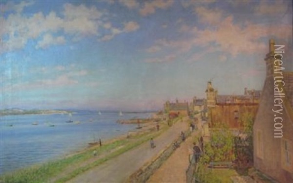 Coastal Village Path Oil Painting - William Arthur Carrick