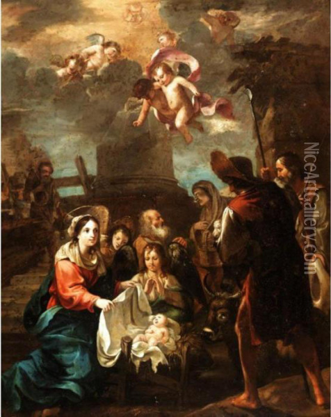 The Adoration Of The Shepherds Oil Painting - Jean Tassel