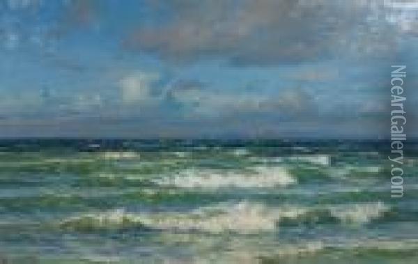 Coastal Scenery Oil Painting - Vilhelm Karl Ferd. Arnesen