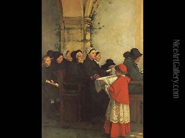 The Ave Maria Oil Painting - Francois Bonvin
