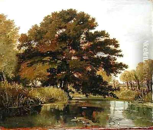 On the Isis Waterperry Oxfordshire 2 Oil Painting - William Alfred Delamotte
