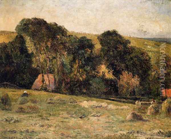 Haymaking Near Dieppe Oil Painting - Paul Gauguin