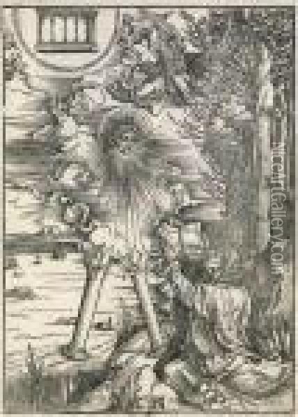St John Devouring The Book Oil Painting - Albrecht Durer