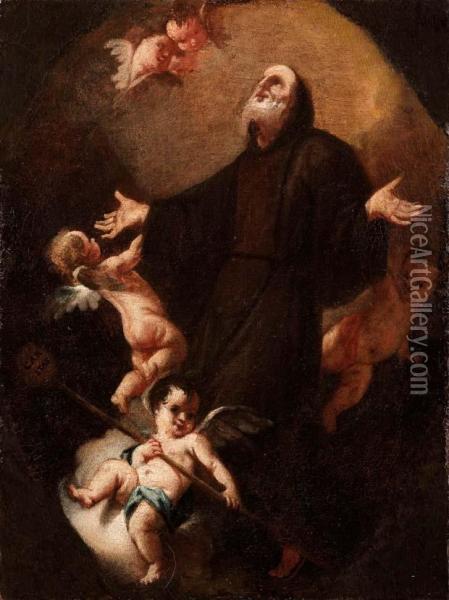 San Francesco Di Paola Oil Painting - Antonio Il Chiozzoto Marinetti