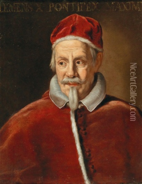 Portrait Of Pope Clement X Altieri Oil Painting - Ciro Ferri