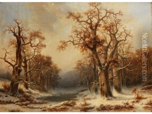 Winterlandschaft Oil Painting - Carl Wuelfing