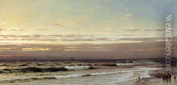 Along the Atlantic Coast Oil Painting - William Trost Richards