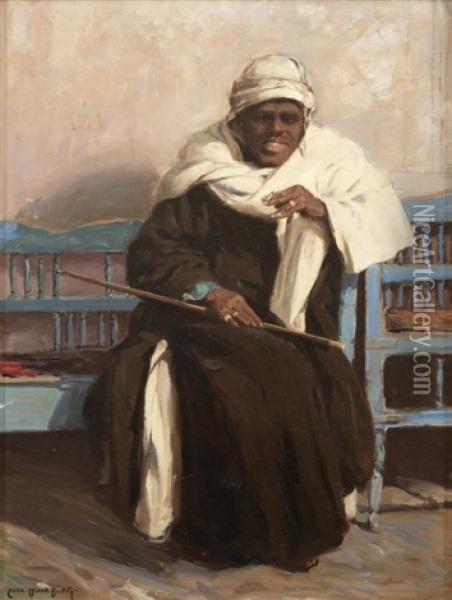 Seated Arab Man Oil Painting - Carl Oscar Borg