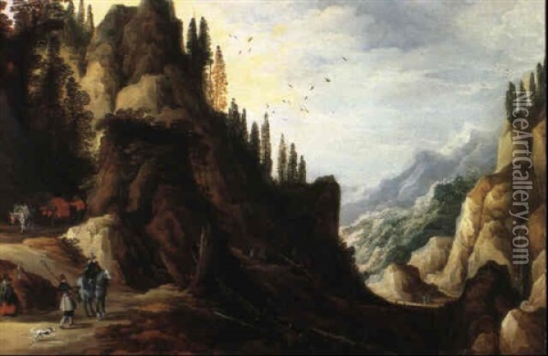 Paysage De Montagne Oil Painting - Joos de Momper the Younger
