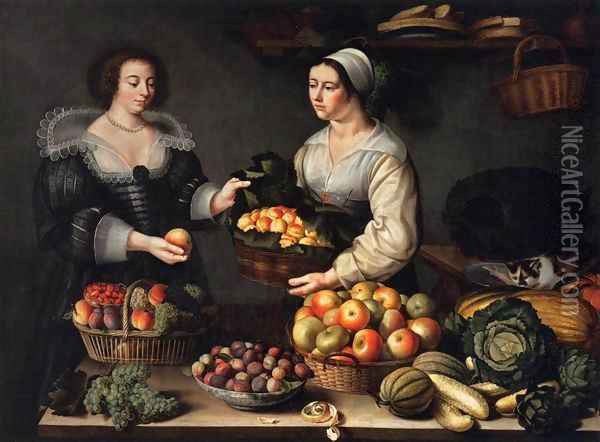 The Fruit and Vegetable Costermonger Oil Painting - Louise Moillon